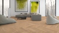 Scheucher Parkett | MULTIflor 11 | Franz&ouml;sisches Fischgr&auml;t 45&deg; | Eiche Natur Perla | VALLETTA SEDA